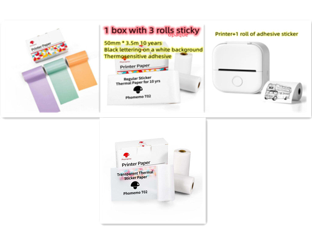 Portable Pocket Printer - Mini Thermal Photo and Label Printer, Bluetooth-Compatible for Home and School Use