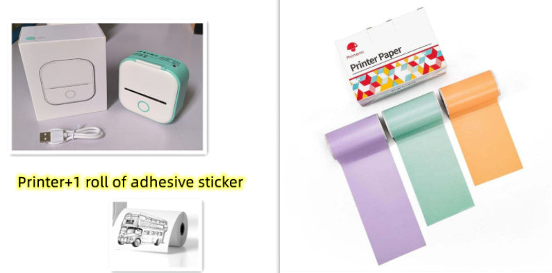 Portable Pocket Printer - Mini Thermal Photo and Label Printer, Bluetooth-Compatible for Home and School Use