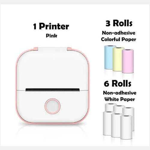 Portable Pocket Printer - Mini Thermal Photo and Label Printer, Bluetooth-Compatible for Home and School Use