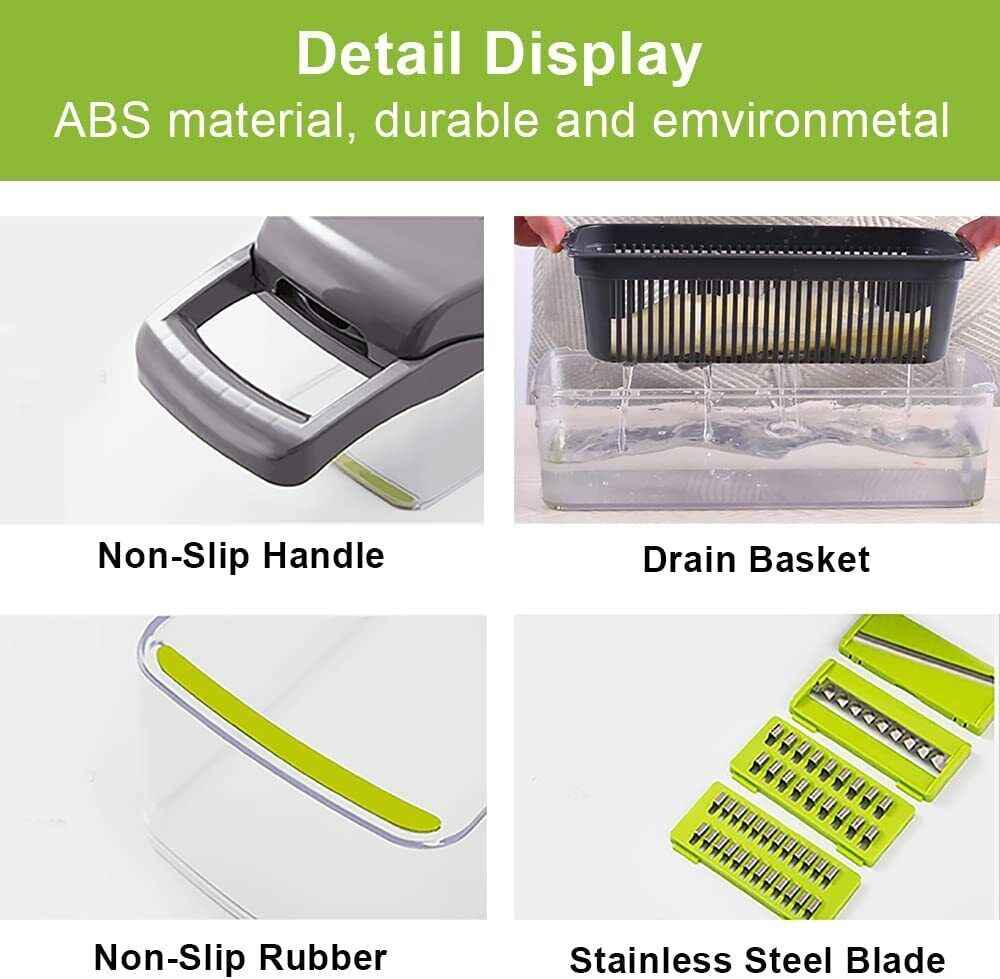 Vegetable Chopper 16 In 1 , Salad Fruit Vegetable Food Chopper Slicer Peeler