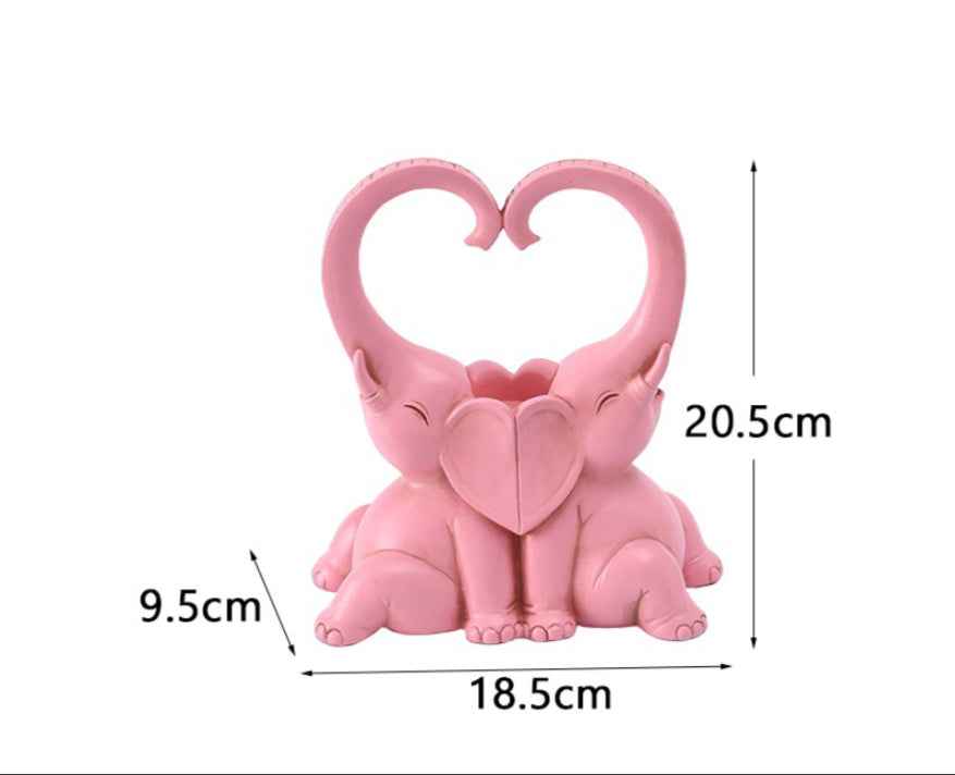 Couple Elephant Candlestick Decoration Resin Crafts