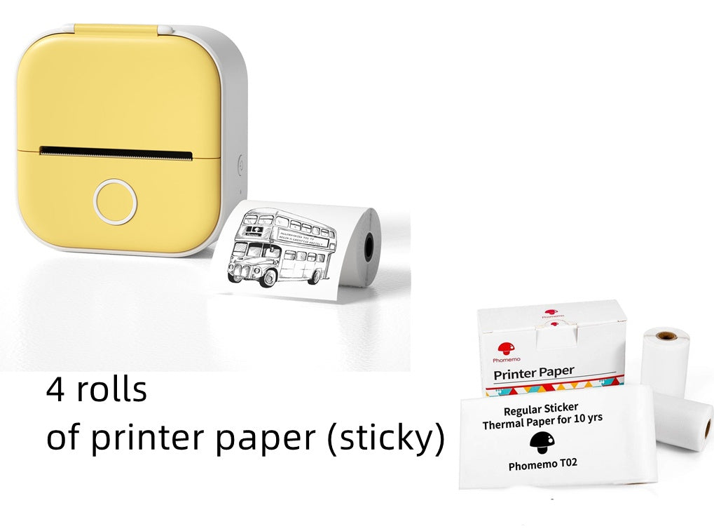 Portable Pocket Printer - Mini Thermal Photo and Label Printer, Bluetooth-Compatible for Home and School Use