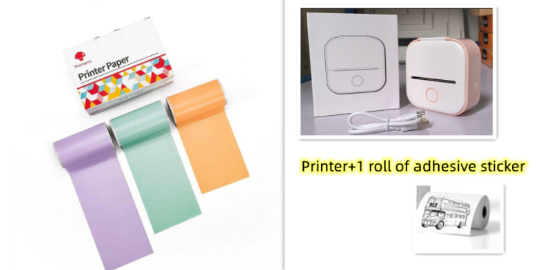 Portable Pocket Printer - Mini Thermal Photo and Label Printer, Bluetooth-Compatible for Home and School Use