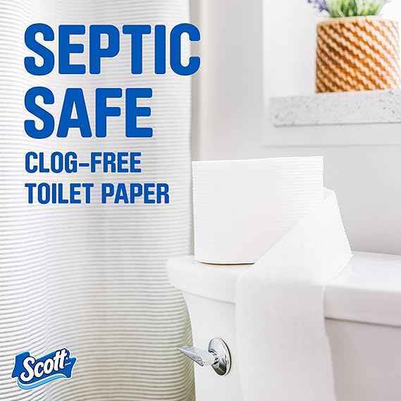 Scott ComfortPlus Toilet Paper - 12 Double Rolls, 231 Sheets per Roll, Septic-Safe, 1-Ply Bathroom Tissue