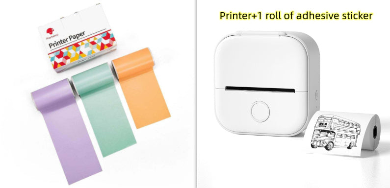 Portable Pocket Printer - Mini Thermal Photo and Label Printer, Bluetooth-Compatible for Home and School Use