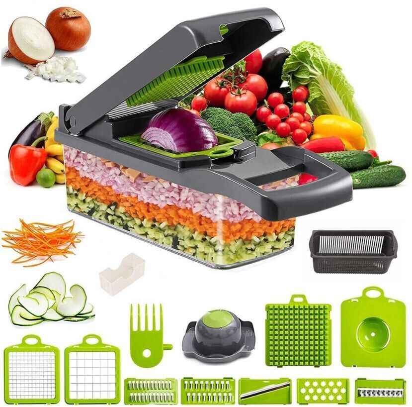 Vegetable Chopper 16 In 1 , Salad Fruit Vegetable Food Chopper Slicer Peeler