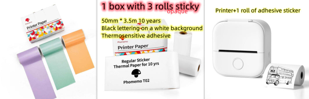 Portable Pocket Printer - Mini Thermal Photo and Label Printer, Bluetooth-Compatible for Home and School Use