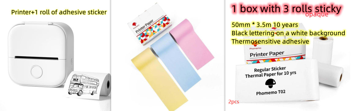 Portable Pocket Printer - Mini Thermal Photo and Label Printer, Bluetooth-Compatible for Home and School Use